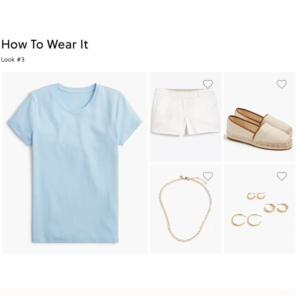 J. Crew Women's Essential short-sleeve crewneck tee Chateau Light Blue XL sliced - Picture 5 of 15
